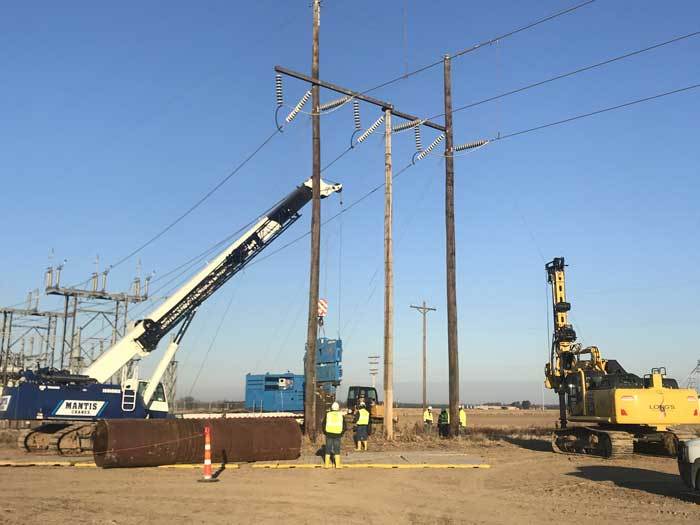 Drill in front of power lines